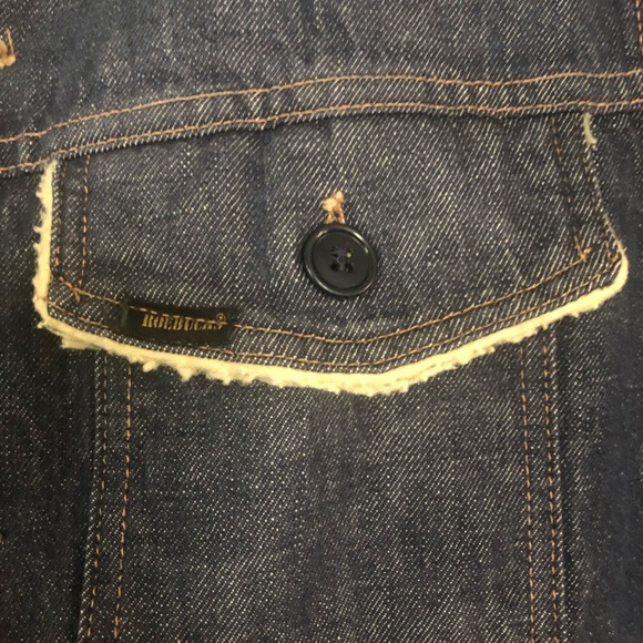 Vintage Sears Roebucks Mens Sz 42 R Denim Sherpa Lined Button Trucker Barn Coat - Picture 9 of 9